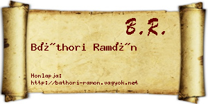 Báthori Ramón névjegykártya